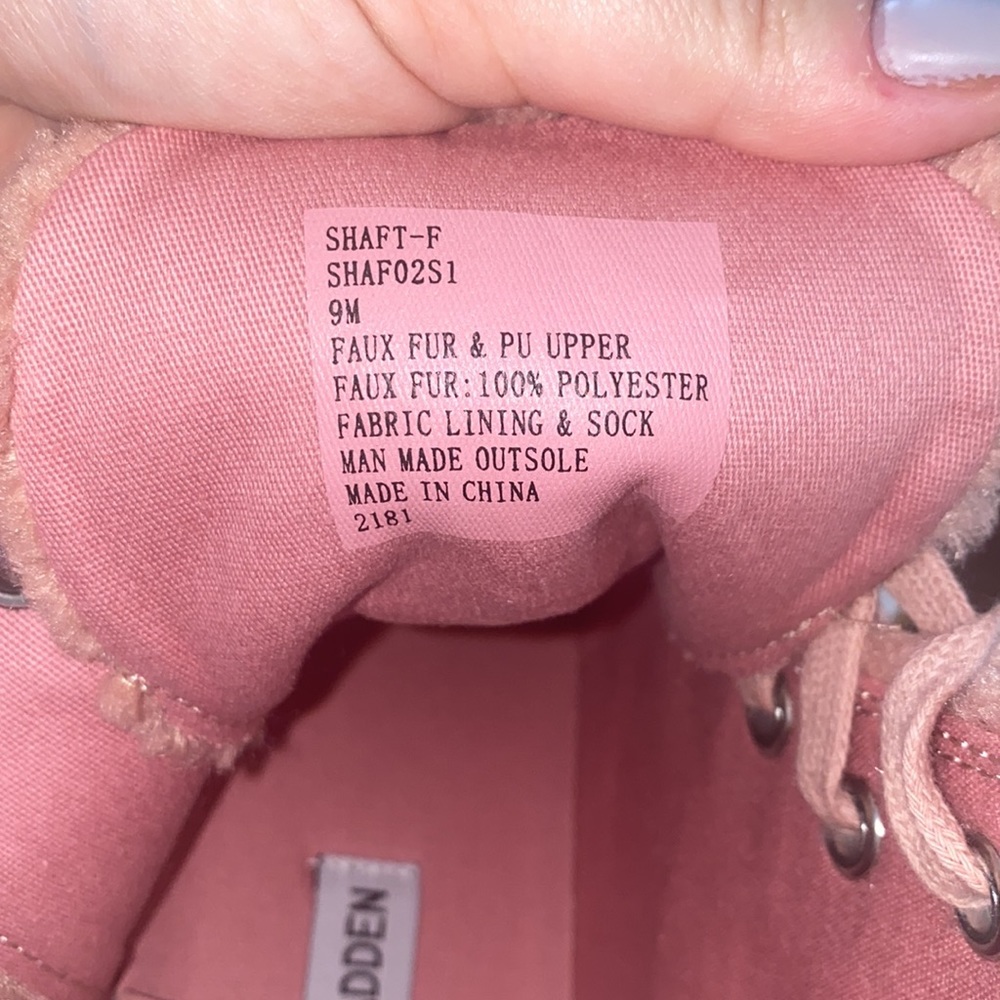 New without box faux shearling platform sneaker 9 - Picture 8 of 9